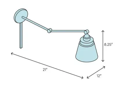 Ellisville Light Dimmable Swing Arm 3D model