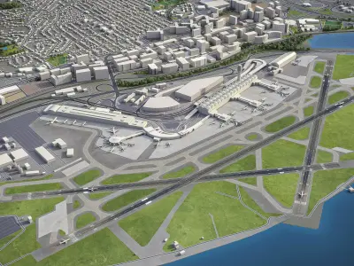 Washington - Ronald Reagan National Airport - DCA Low-poly 3D model