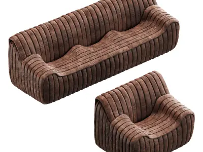 Sofa and armchair Espace Nord Ouest 3D model