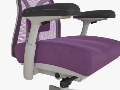 High Back Ergonomic Office Chair Leather 3D model
