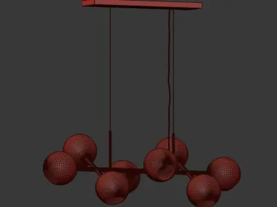 Staggered Glass Chandelier 8 Light 3D model