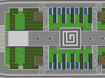 Symmetrical garden theme park 3d sketchup model 3D model