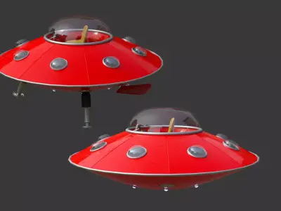 Alien Spaceship Cartoon Low-poly 3D model