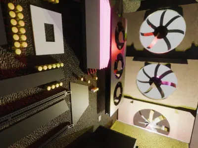 Gaming PC with RGB lighting Low-poly 3D model