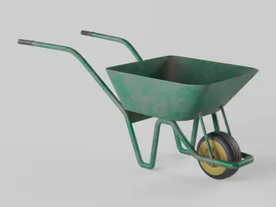 Wheelbarrow Low-poly 3D model