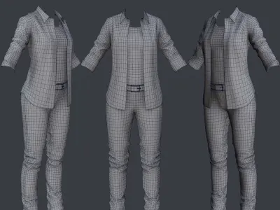 Female 1 -  clothing 2 - Just clothing Low-poly 3D model