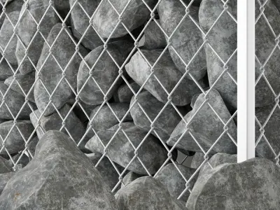 Gabion of rock stones 3D model