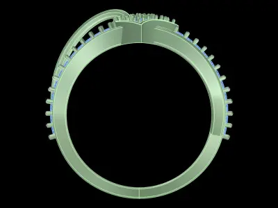 light weight  Yellow gold diamond rings-PR-479-DIA 3D print model