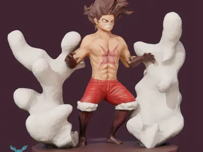 Figura One Piece-Monkey D Luffy Gear 4 Snake Man 3D print model