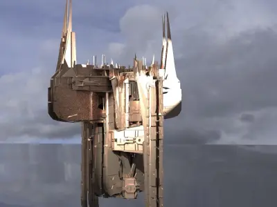 Ithian Cross Tower Ruin 3D model