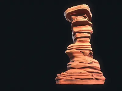 Stylized Desert Rock 1 Low-poly 3D model