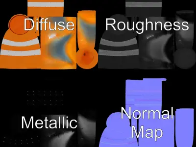 Orange Metal Barrel Model Pack for D Rendering and Gaming Low-poly 3D model