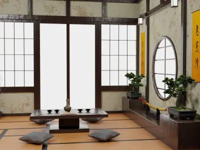 japanese room 3D model purchase