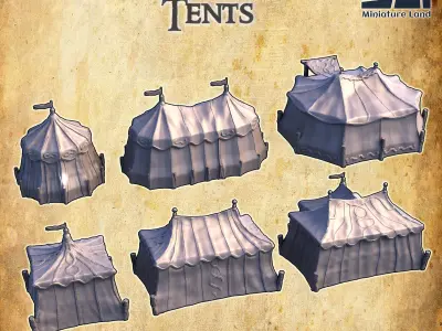Festival Tents Tabletop Terrain 28 mm 3D print model