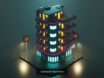 Cyberpunk Buildings 3D Model Pack