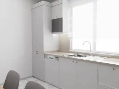 Simple Realistic Kitchen 3D model