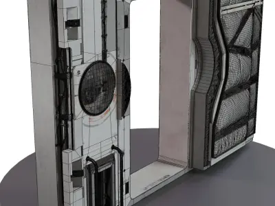 Scifi Door Animated 3D model