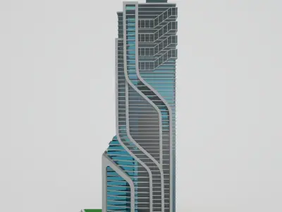 Futuristic Building 3D model buy