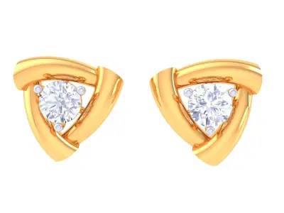 Solitaire Super Light Weight Earring Pendant Set 3D print model