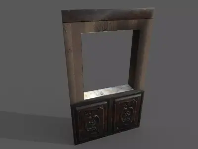 Old Paper Windows Low-poly 3D model
