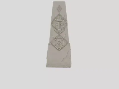 Ancient Fantasy Stone Boundary Marker for 3D print Low-poly 3D model