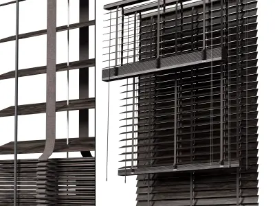 Wooden Blinds Set 36 3D model