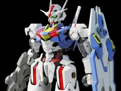 Gundam Aerial - Rigged 3D model