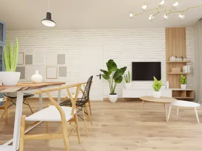 Interior Living Room Design Scene 3D model