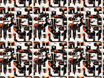 20 Seamless Sci-fi Patterns - White Cover Texture Texture