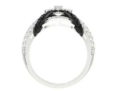 Light Weight White Gold Diamond Ring  -DDS RN 224 3D print model