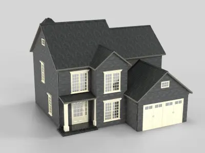 British House Design 09T1  Low-poly 3D model