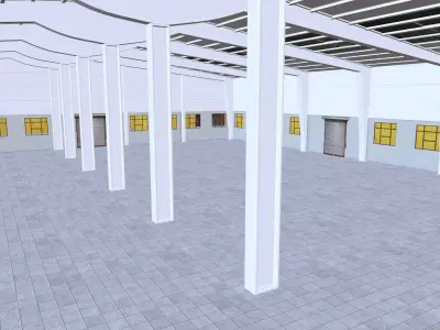 Warehouse Interior And Exterior Low-poly 3D model