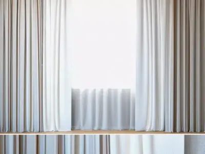 Curtains 88 Curtains with Tulle Spradling FAILLE and SKYLINE 3D model