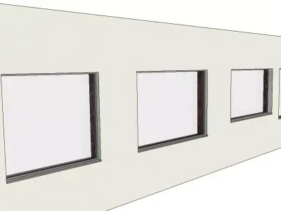Plain Fixed Window Revit Family 3D model