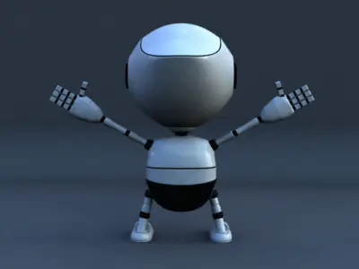 Rigged Robot Model Low-poly 3D model