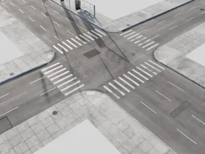  City Roads Low-poly 3D model