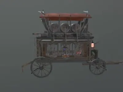 Next generation carriage Low-poly 3D model