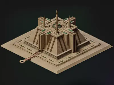  Imperial Palace  - Jedi Temple  - Star Wars Low-poly 3D model