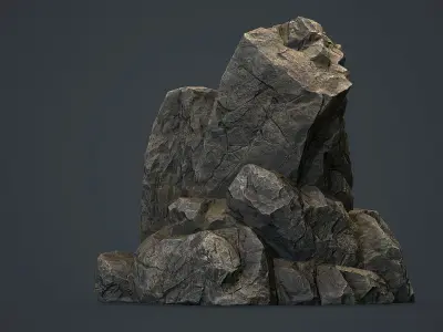 Rock Boulder 9 Low-poly 3D model