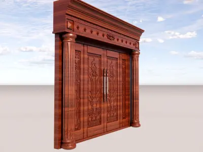 Ornamented door Free 3D model