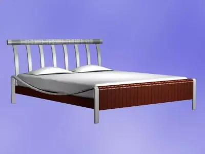 Bed Model with metal frame 3D model