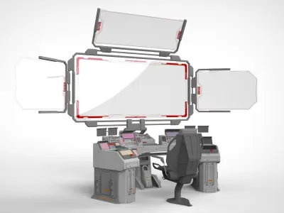 sci fi computer 3D model