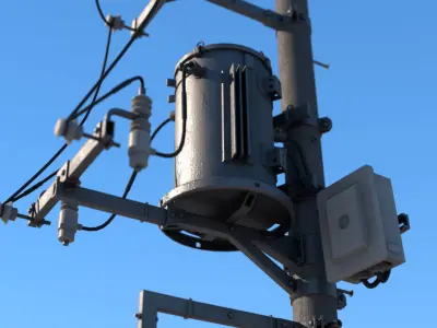 Tokyo Poles and Traffic Lights - Textures - UV UDIM - 7 pieces Low-poly 3D model