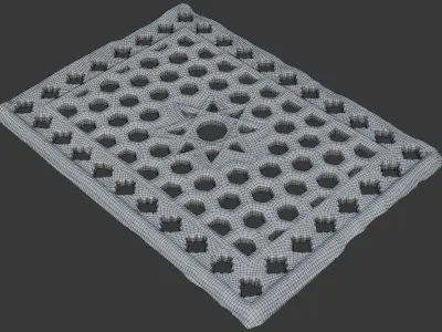  Decorative Grate Scan Low-poly 3D model
