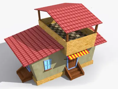 Cartoon House n Low-poly 3D model