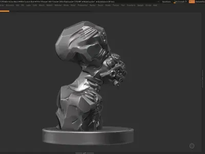 Robot bust 01 3d print model 3D print model