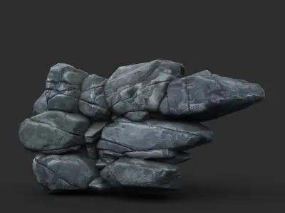 Low poly Boulder Rock 230418 Low-poly 3D model