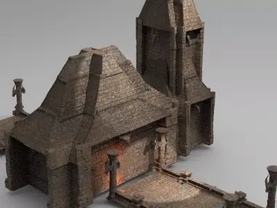 Lizard Town Hall Buildings 3D model