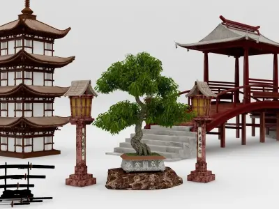 Japanese Pack 3D model