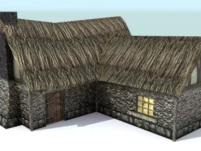 Medieval Farm House 3 Low-poly 3D model